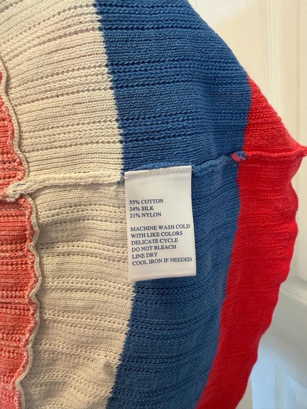 Southern Tide Rosalie Peplum Top Charting Blue Stripe Knit Sweater Size M NWT - Picture 10 of 10